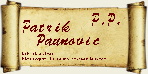 Patrik Paunović vizit kartica